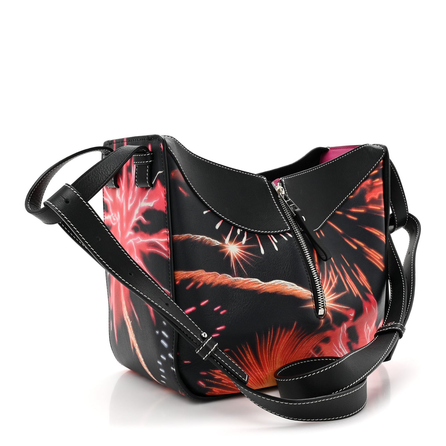 Calfskin Small Lunar New Year 2018 Hammock Shoulder Bag Black Multicolor