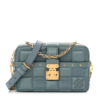 Louis Vuitton Lambskin Damier Quilt Troca PM Glacier 1 of 10