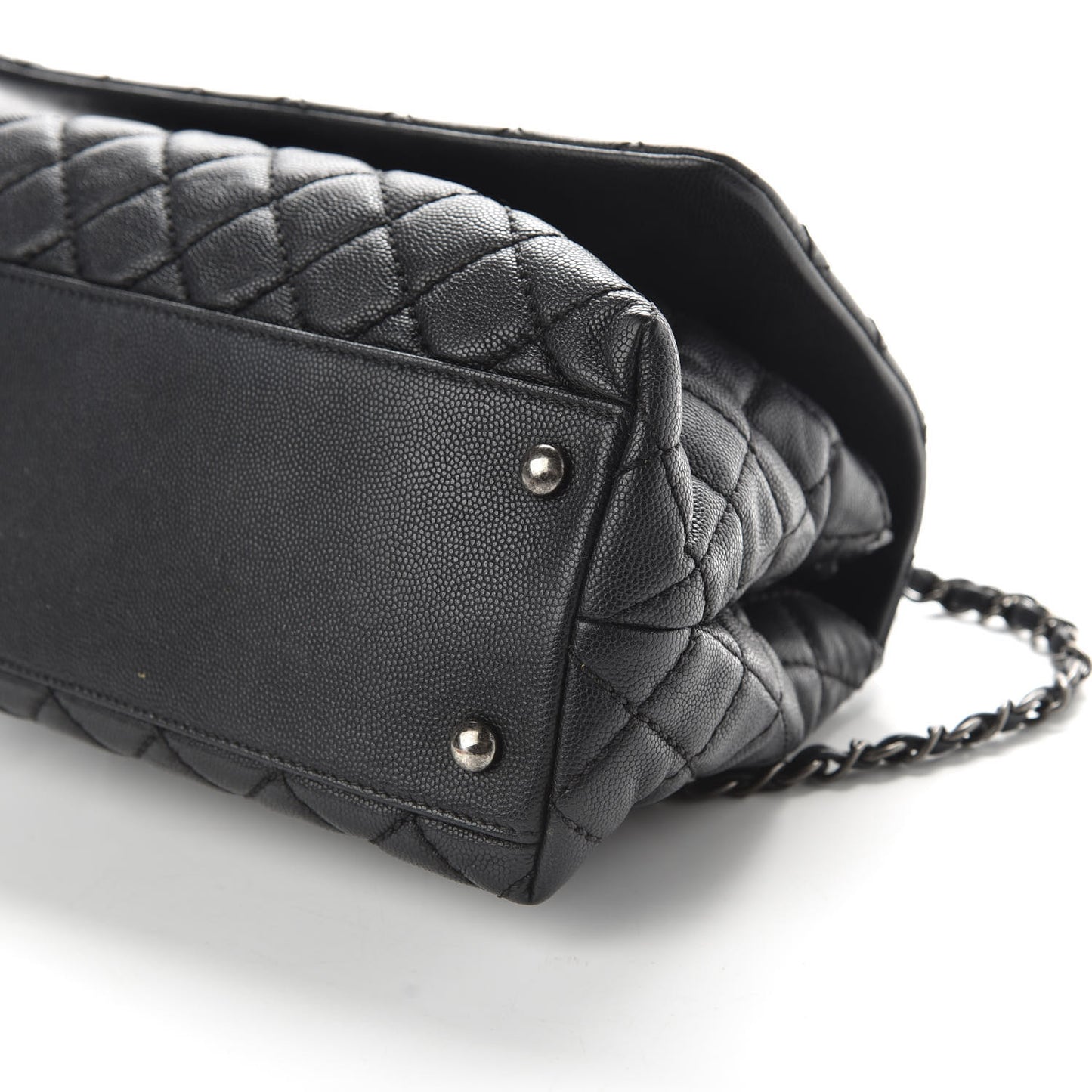 Caviar Quilted Small Coco Handle Flap Black