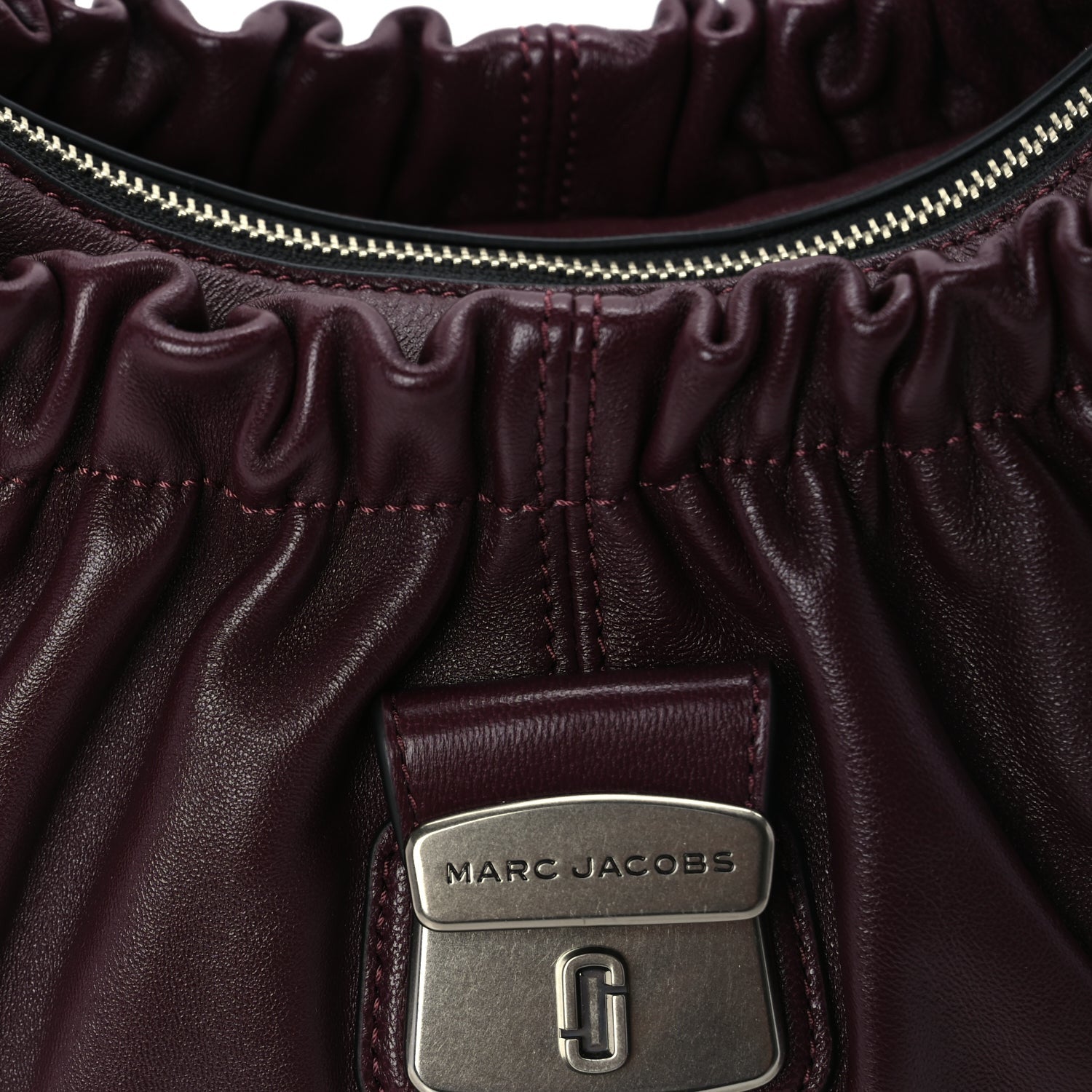 Marc Jacobs Calfskin Medium The Cristina Satchel Dark Red 6 of 8