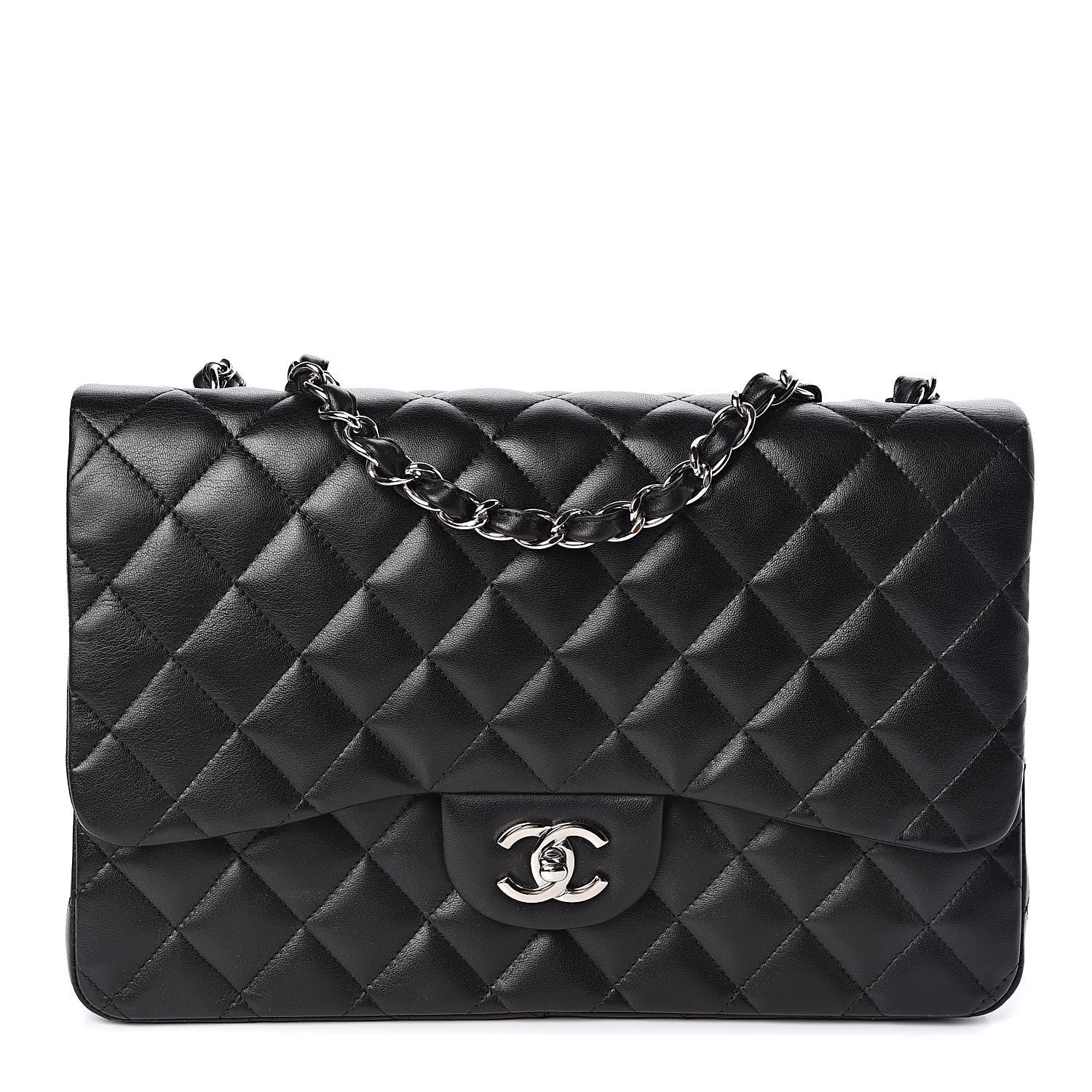 Chanel Lambskin Quilted Jumbo Single Flap Black 1 of 11