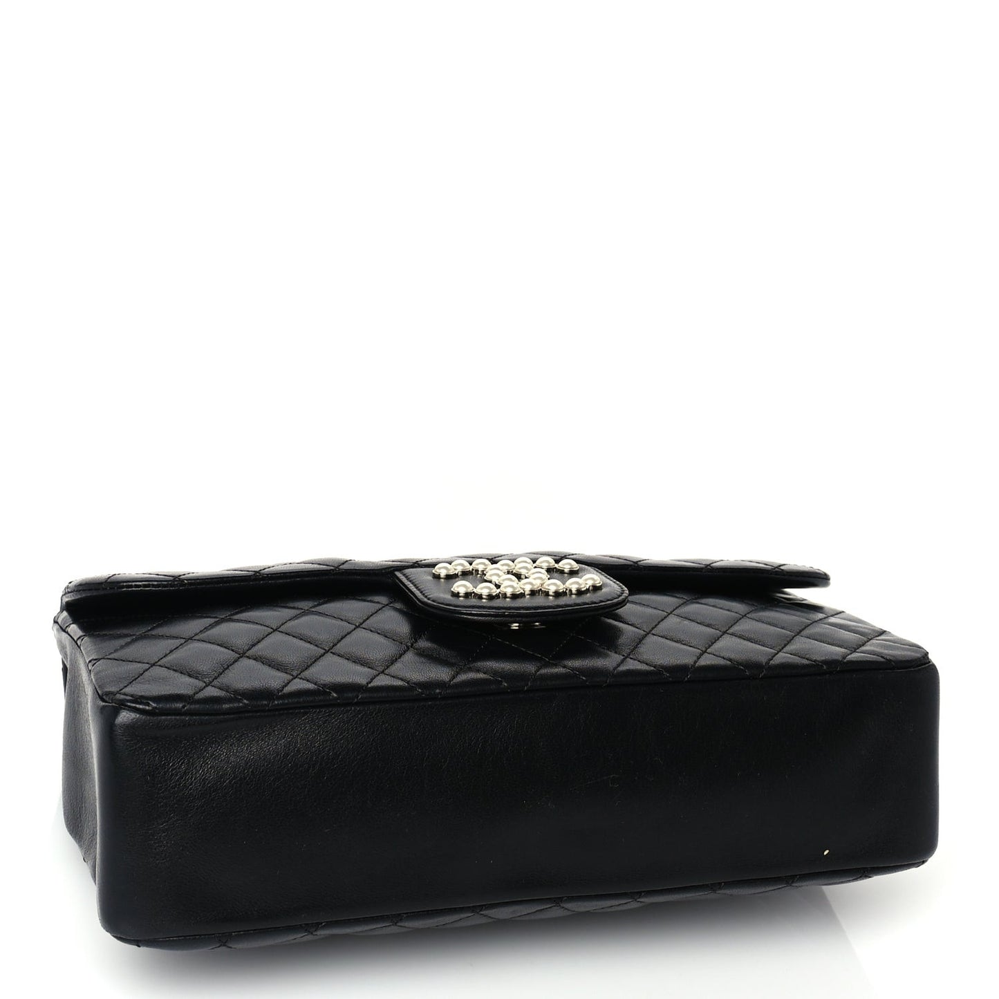 Lambskin Medium Westminster Pearl Flap  Black