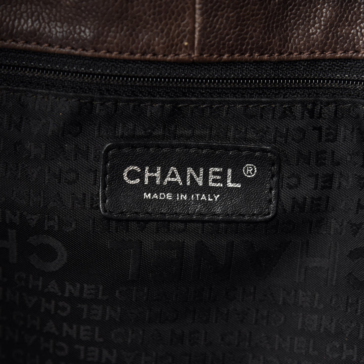 Distressed Caviar XL Coco Cabas Brown