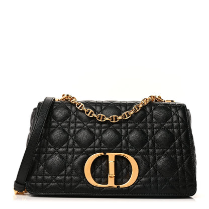 Christian Dior Calfskin Cannage Medium Caro Bag  Black 1 of 8