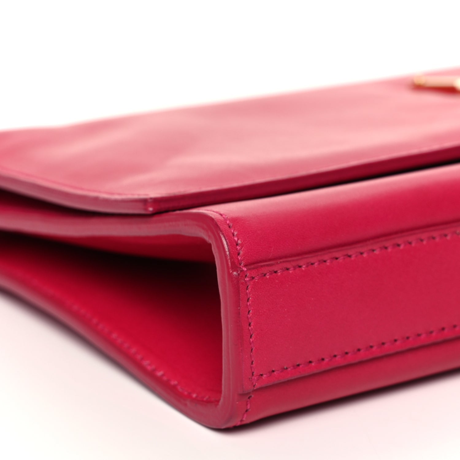 Saint Laurent Smooth Calfskin Classic Monogram Cassandre Clutch Lipstick Fuchsia 9 of 12