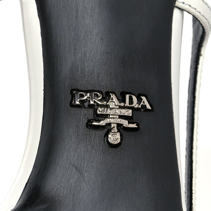Prada Spazzolato Pointed Toe 55mm Slingback Pumps 38.5 White 6 of 8