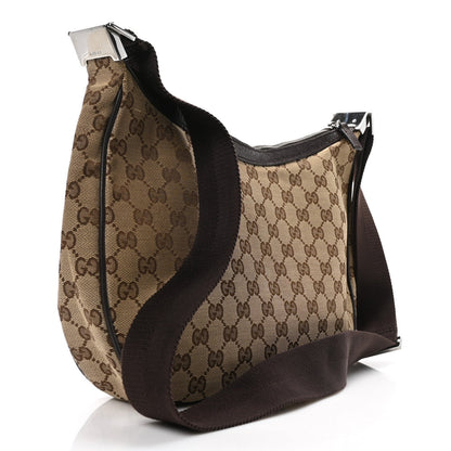 Gucci Monogram Medium Half Moon Hobo Dark Brown 3 of 7