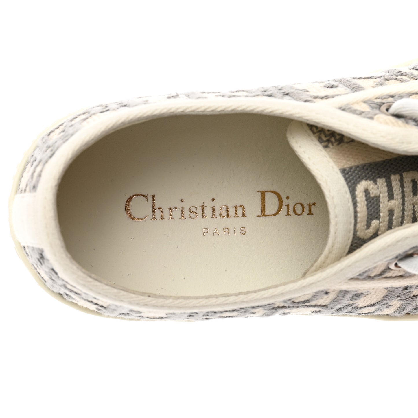Canvas Oblique Walk'N'Dior Low Top Sneakers 34 Grey Stone