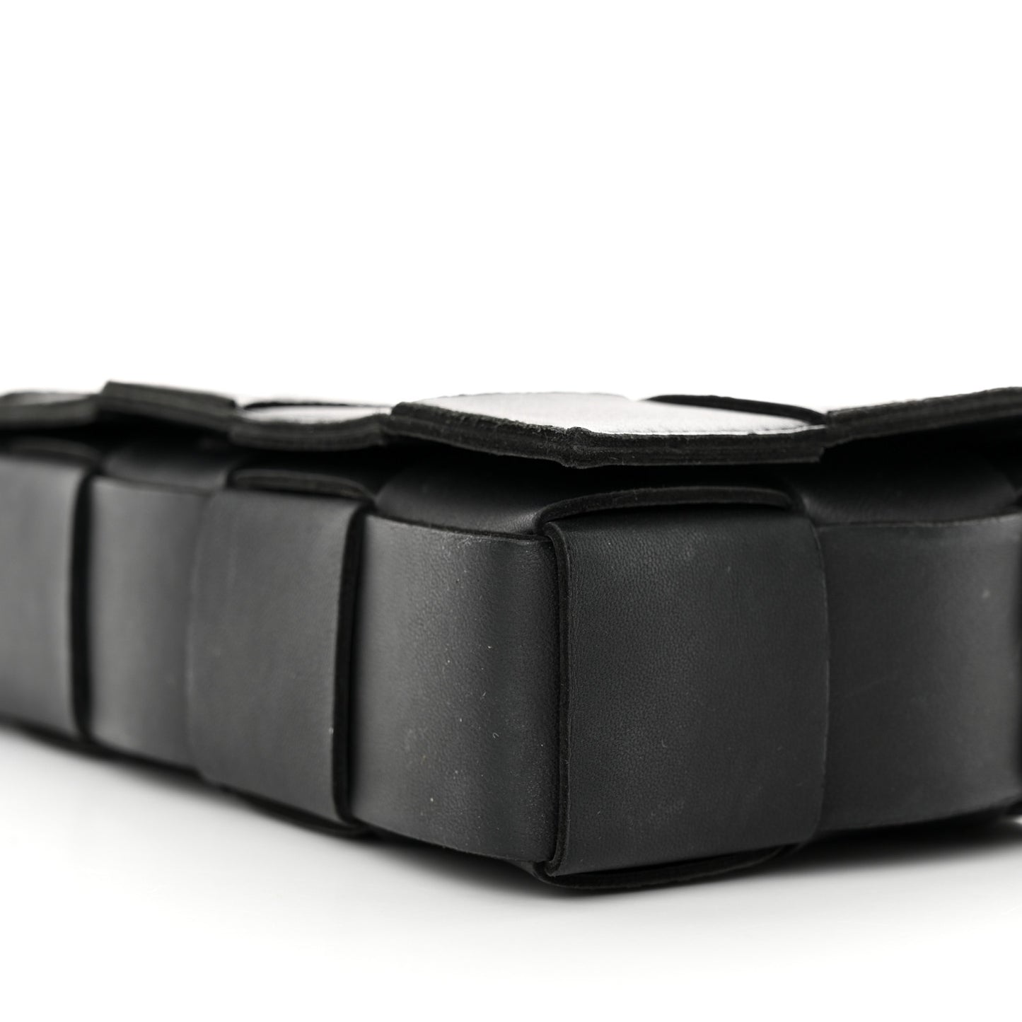 Lambskin Maxi Intrecciato Cassette Crossbody Bag Black