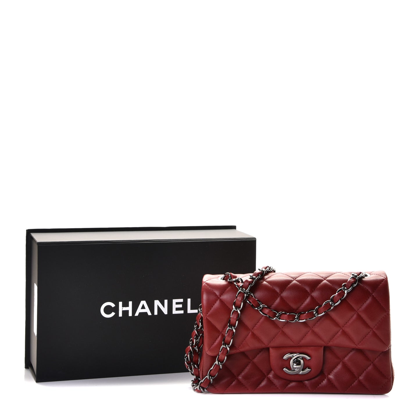 Lambskin Quilted Mini Rectangular Flap Red