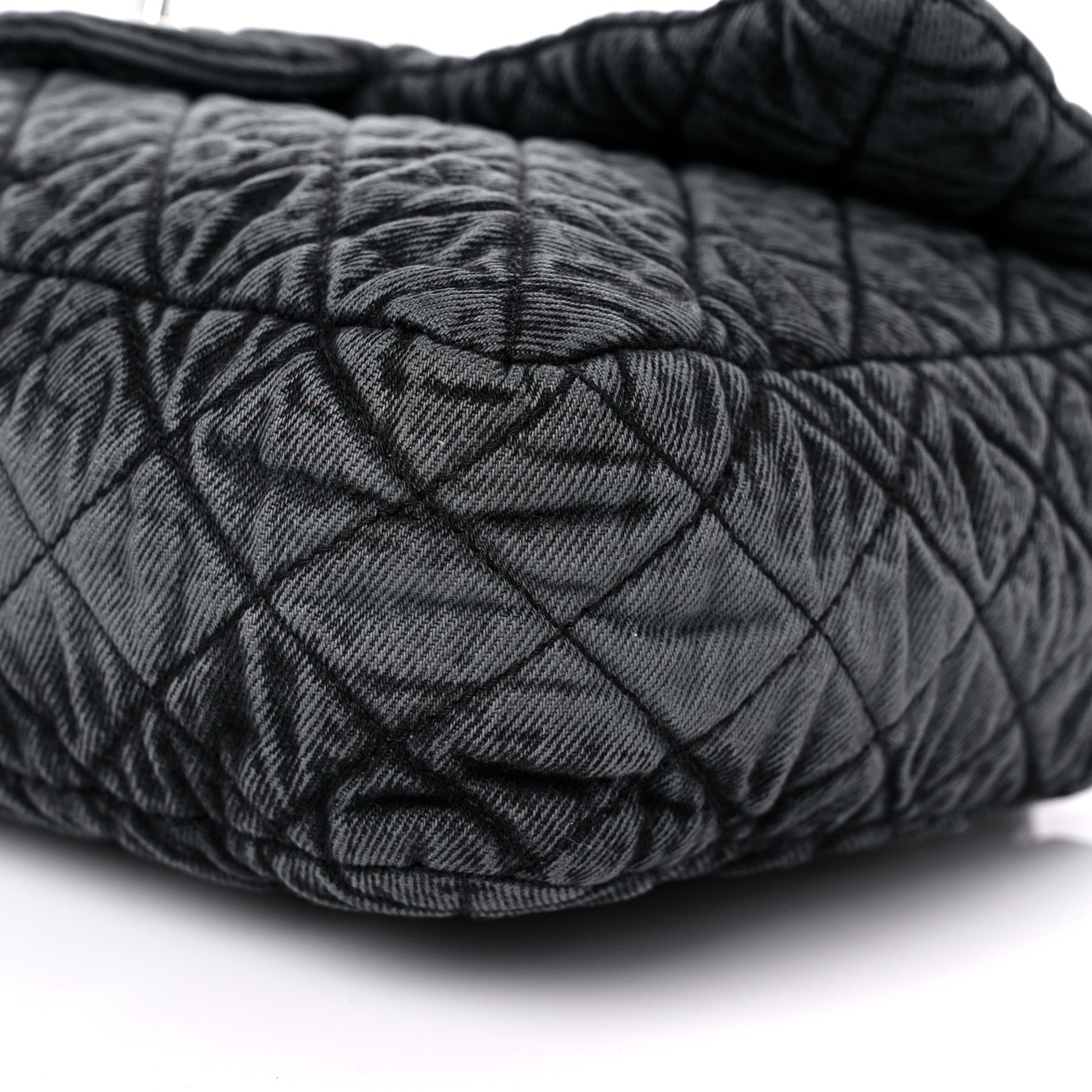 Chanel Denim Quilted Denimpression Flap Grey Black 9 of 10