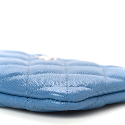 Chanel Caviar Quilted Small Cosmetic Case Blue 10 of 11