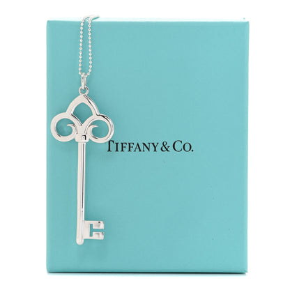 Tiffany Sterling Silver Key Pendant Bead Chain Necklace 7 of 7