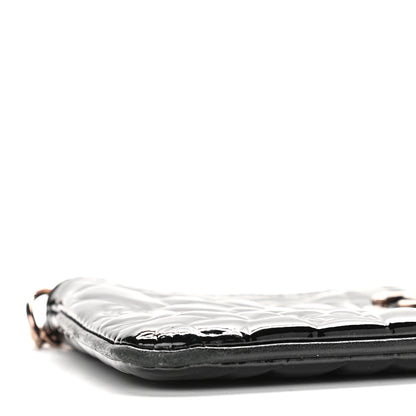 Chanel Patent Camellia Embossed Pochette Black 10 of 11