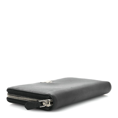 Prada Saffiano Metal Zip Around Wallet Black 4 of 7