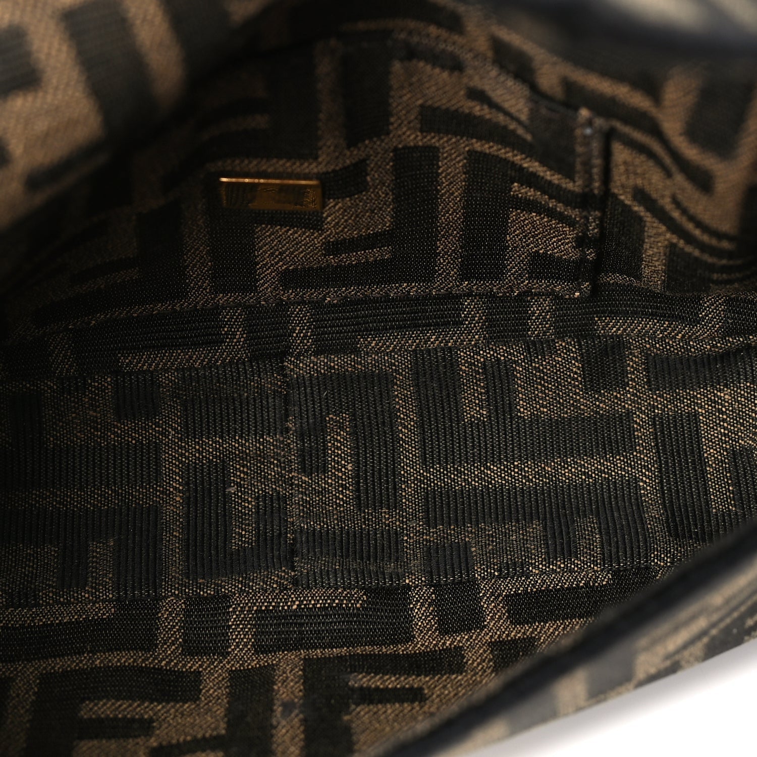 Fendi Fabric Jacquard FF 1974 Mini Baguette Tobacco Moro Black 4 of 8