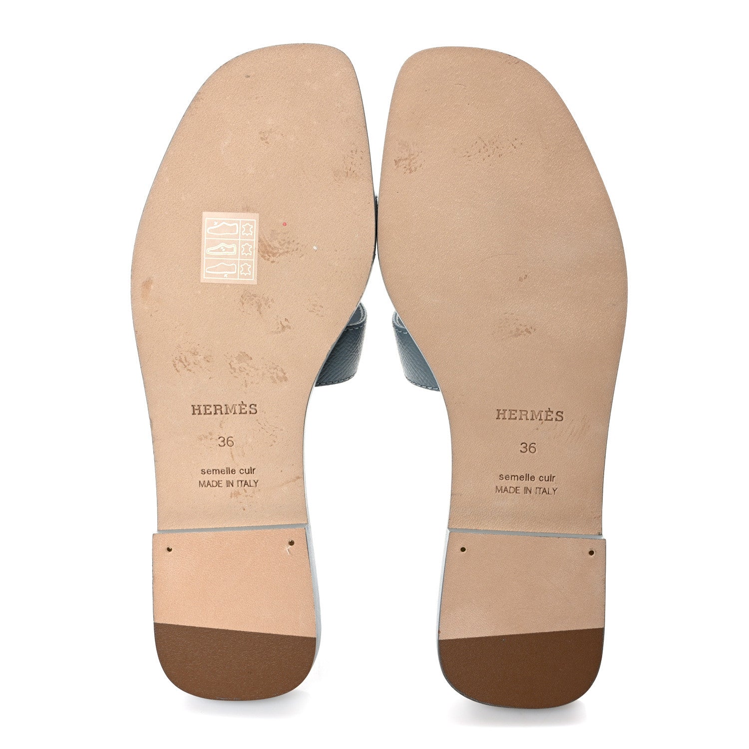 Hermes Epsom Oran Sandals 36 Gris Antarctique 5 of 9