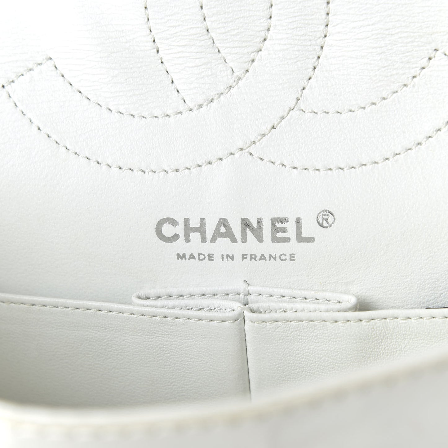 Distressed Patent Quilted 2.55 Reissue Flap 227 White