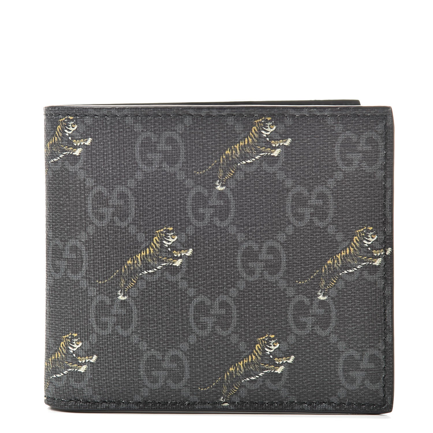 Gucci GG Supreme Monogram Tigers Wallet Black Multicolor 1 of 8