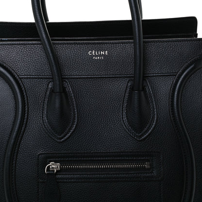 Celine Drummed Calfskin Micro Luggage Black 8 of 10