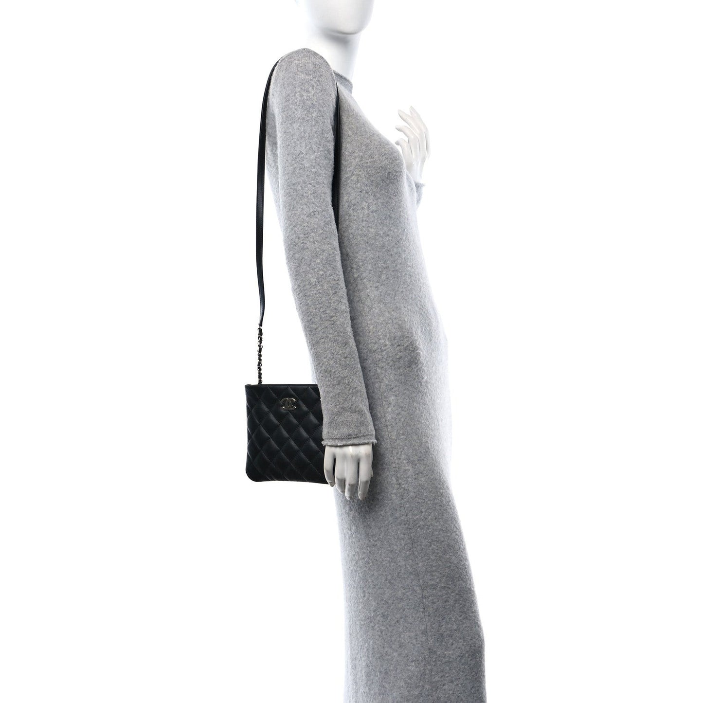 Lambskin Quilted Crossbody Bag Black