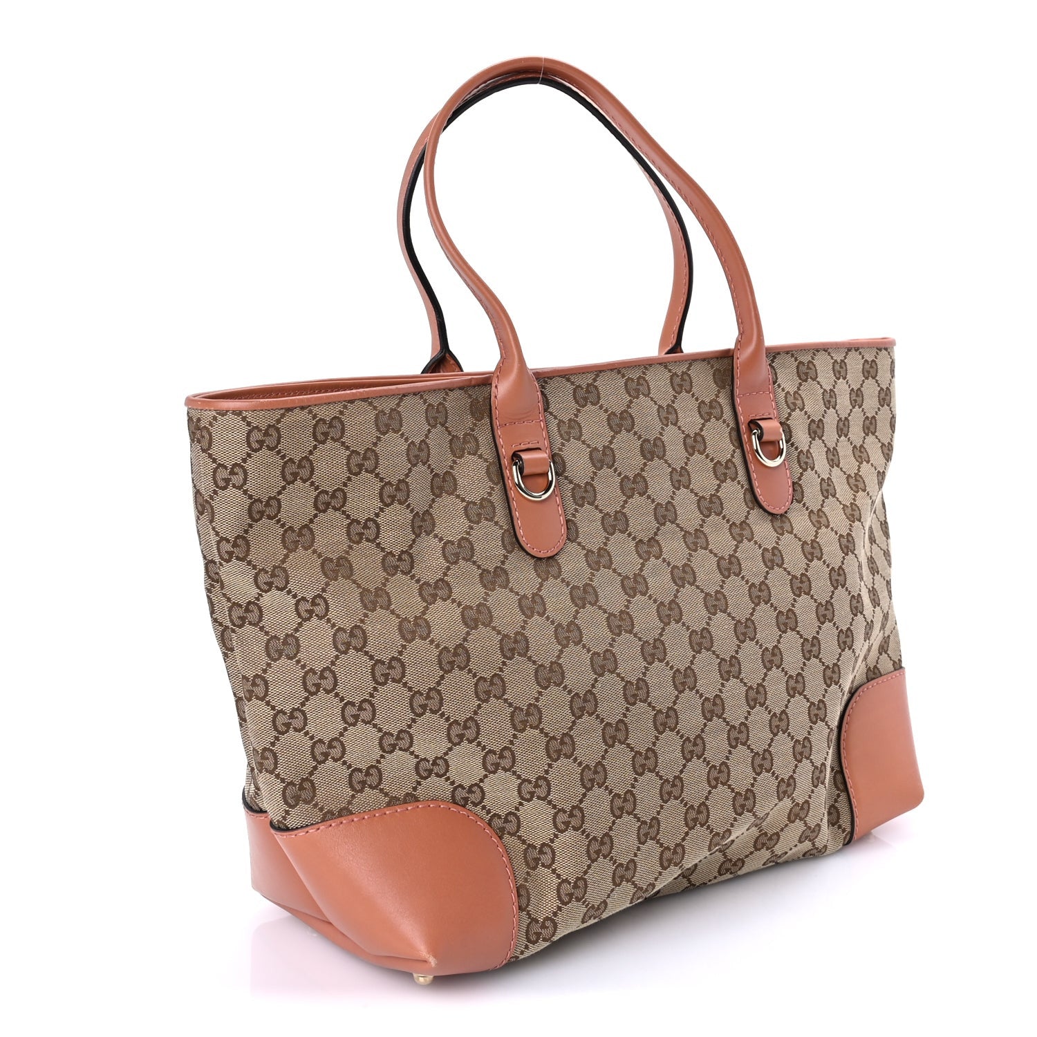 Gucci Monogram Large Heart Bit Charm Top Handle Tote Coral 3 of 9