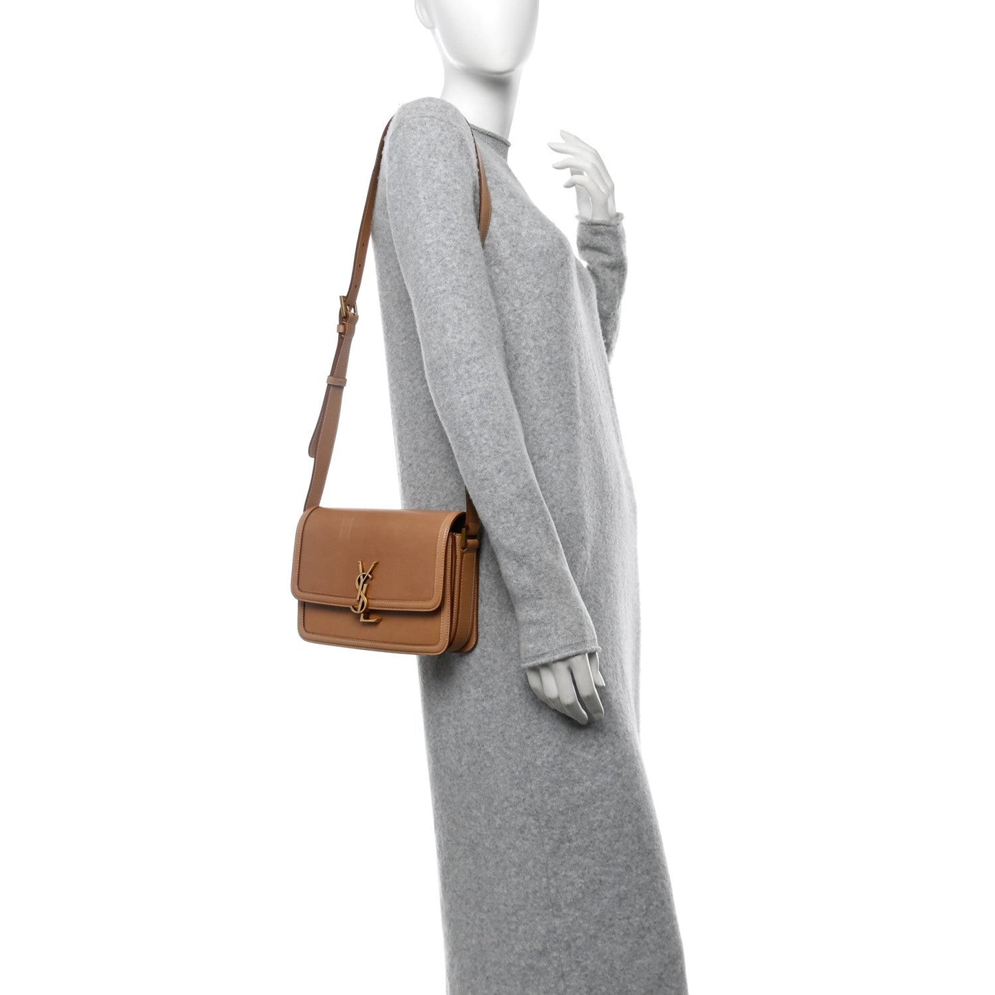 Box Calfskin Monogram Medium Solferino Satchel Natural Tan