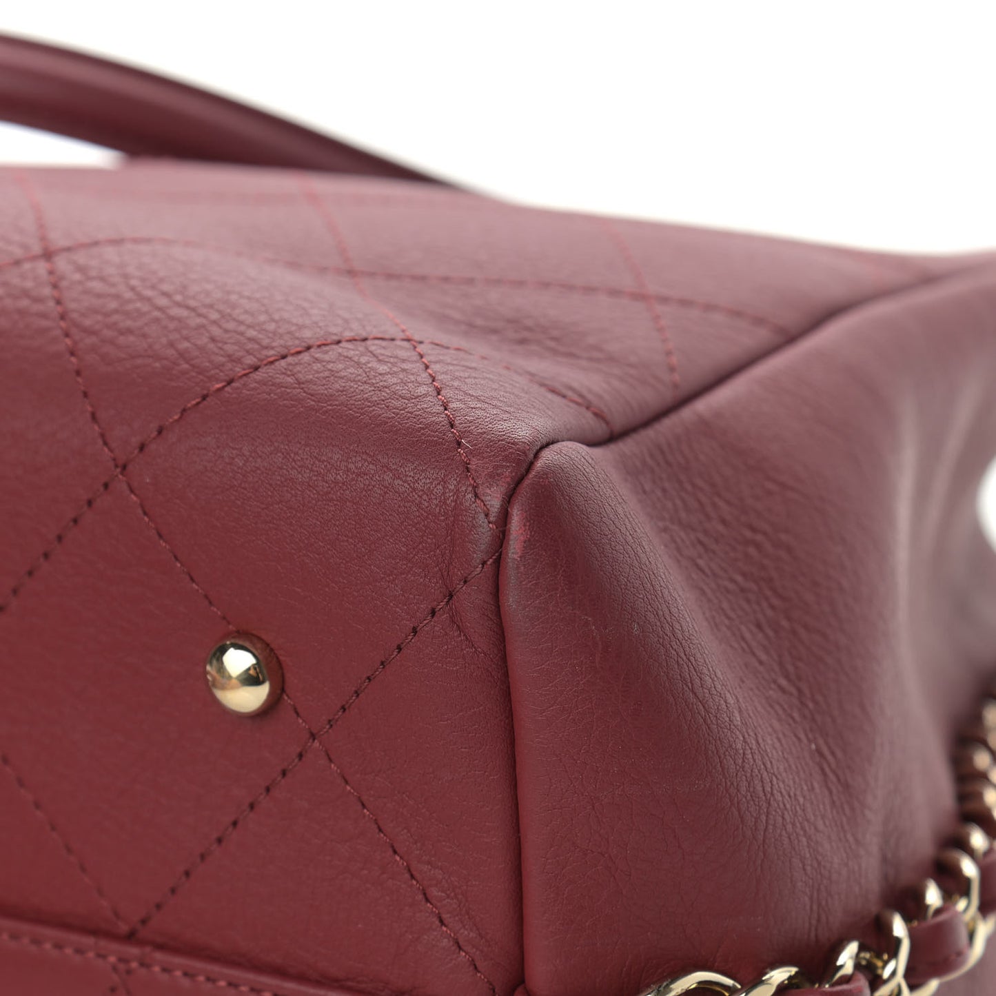 Bullskin Stitched Medium Shopping Bag Burgundy