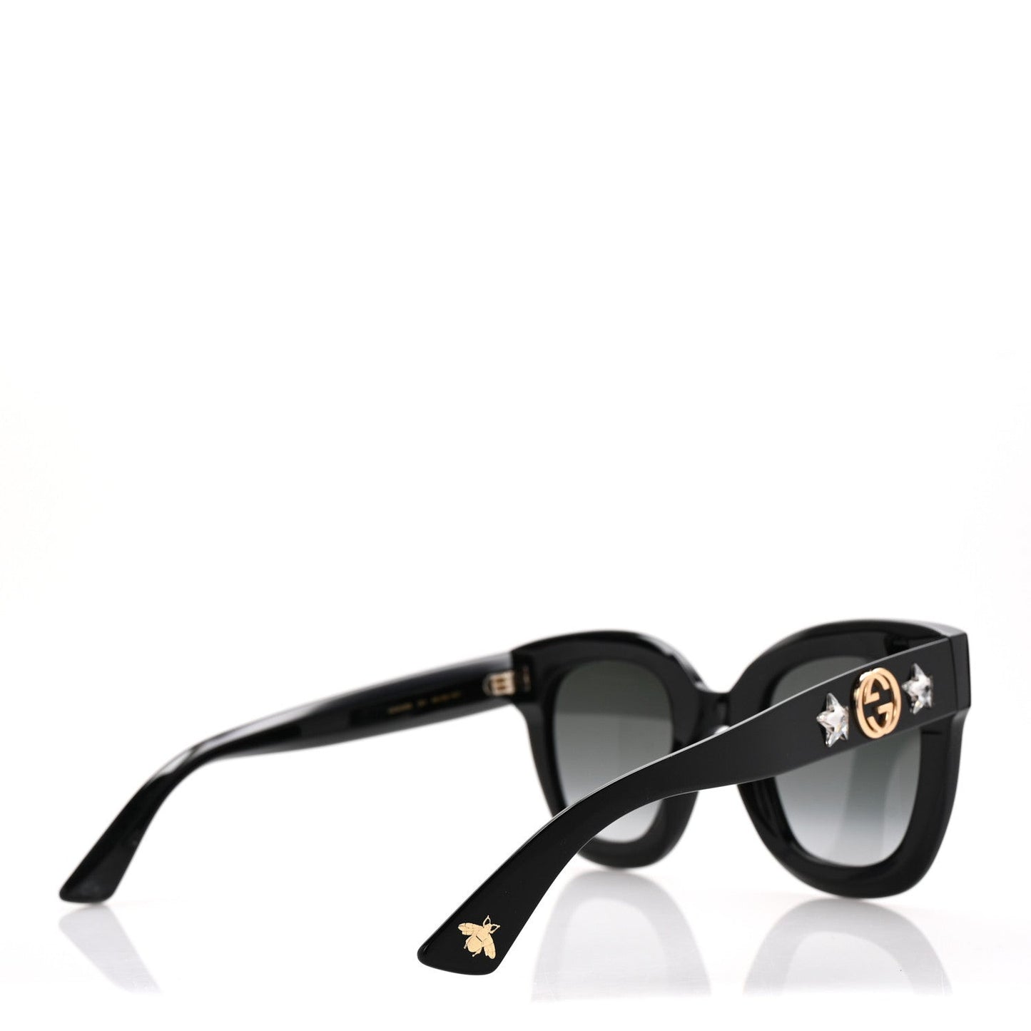 Acetate Crystal Star Round Frame Sunglasses GG0208S Black