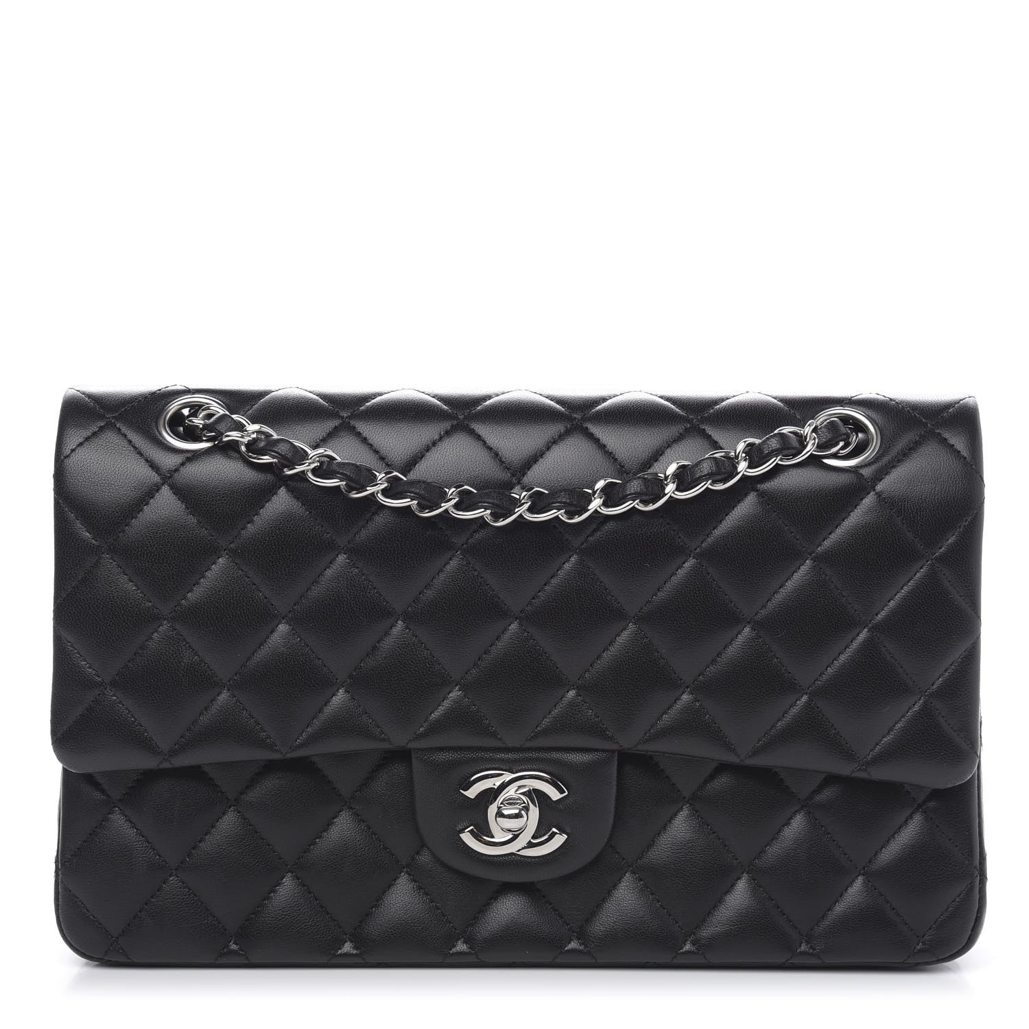 Chanel Lambskin Quilted Medium Double Flap Black 1 of 17