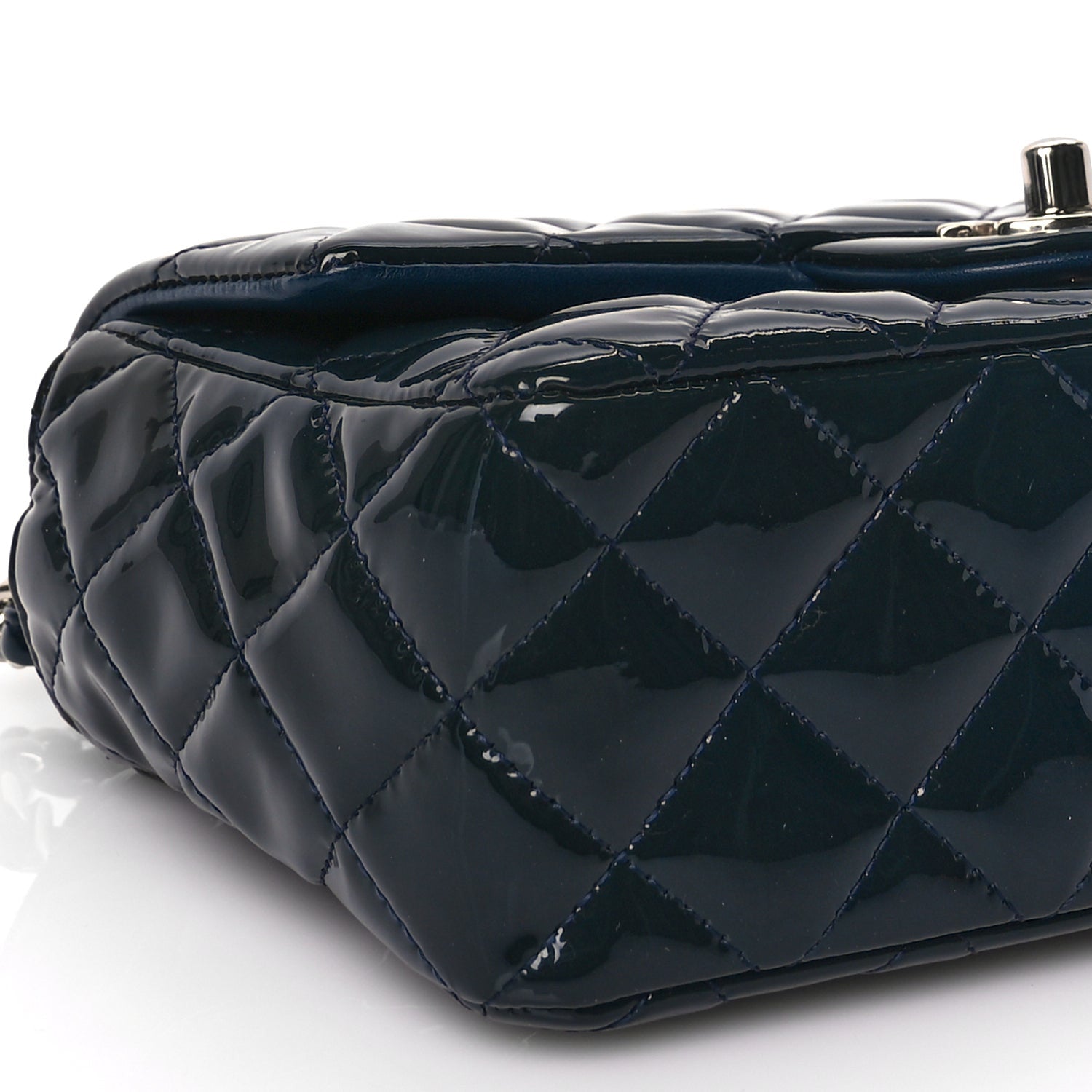 Chanel Patent Calfskin Quilted Mini Rectangular Flap Turquoise 8 of 9