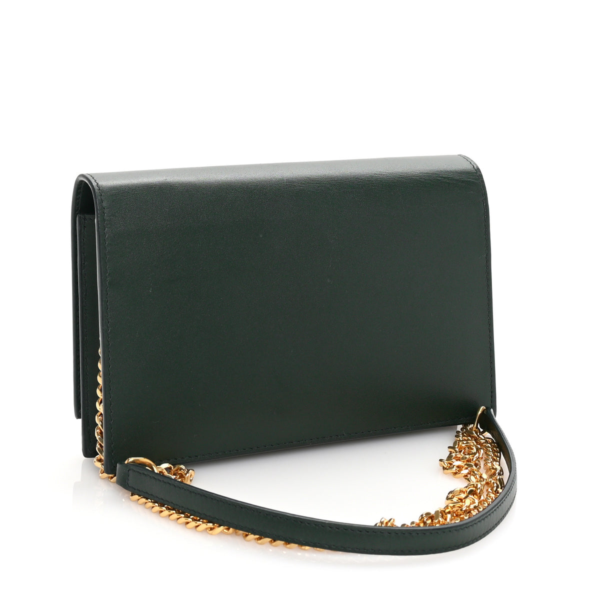 Saint Laurent Smooth Calfskin Classic Monogram Kate Tassel Chain Wallet Dark Leaf 2 of 8