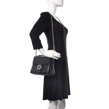 Gucci Dollar Calfskin Interlocking G Top Handle Shoulder Bag Loess 2 of 10