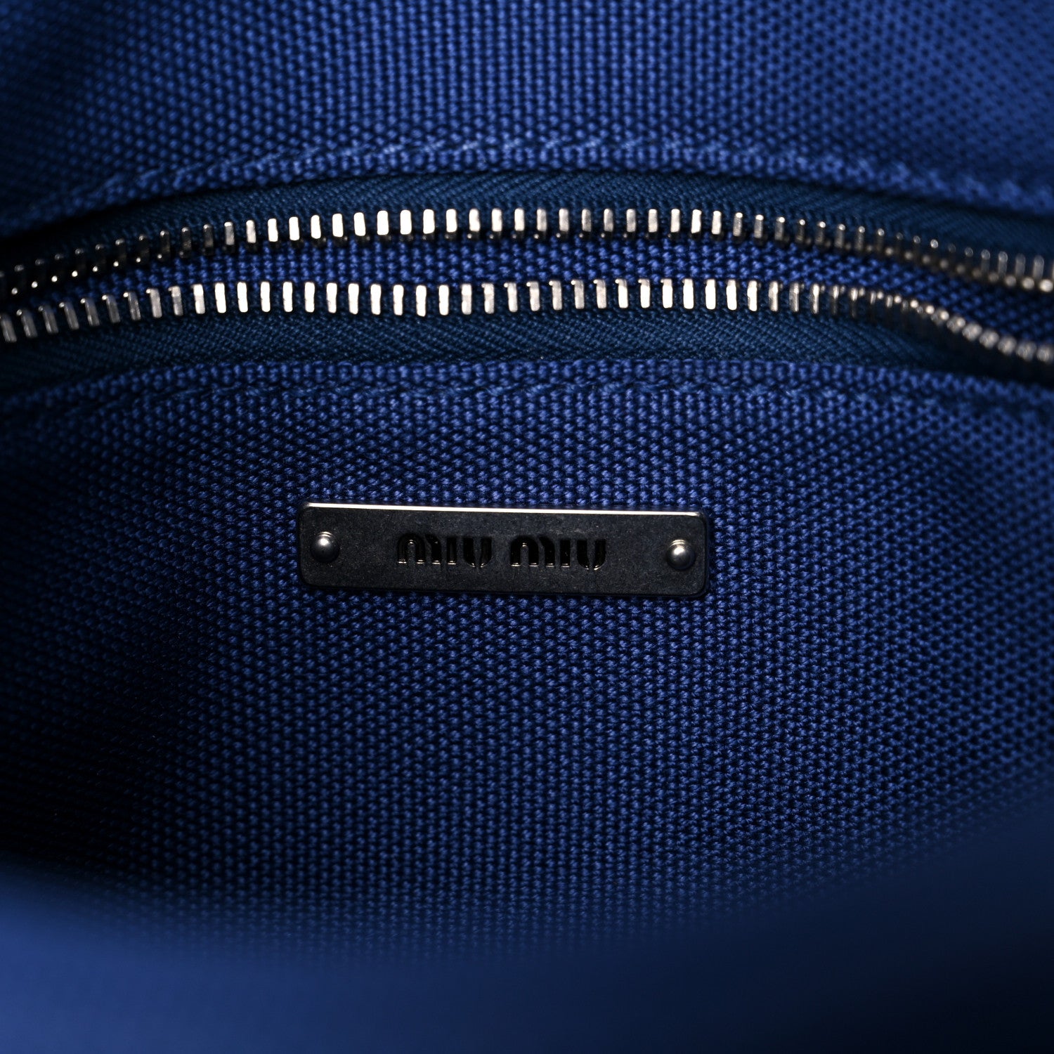 Miu Miu Hemp Canvas Crossbody Blue 9 of 11