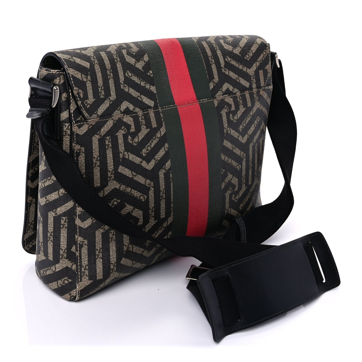 Gucci GG Supreme Monogram Caleido Web Crossbody  Beige Ebony 3 of 8