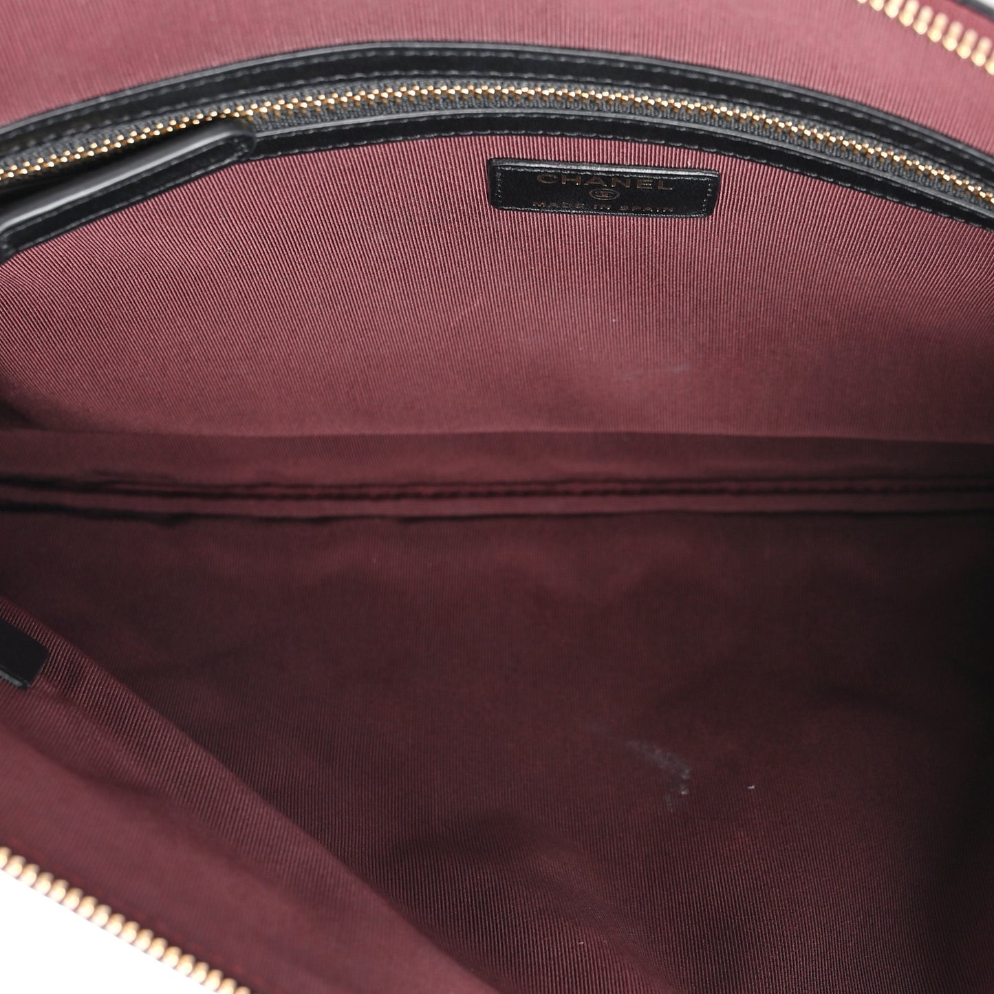 Lambskin Quilted Large Cosmetic Case Black