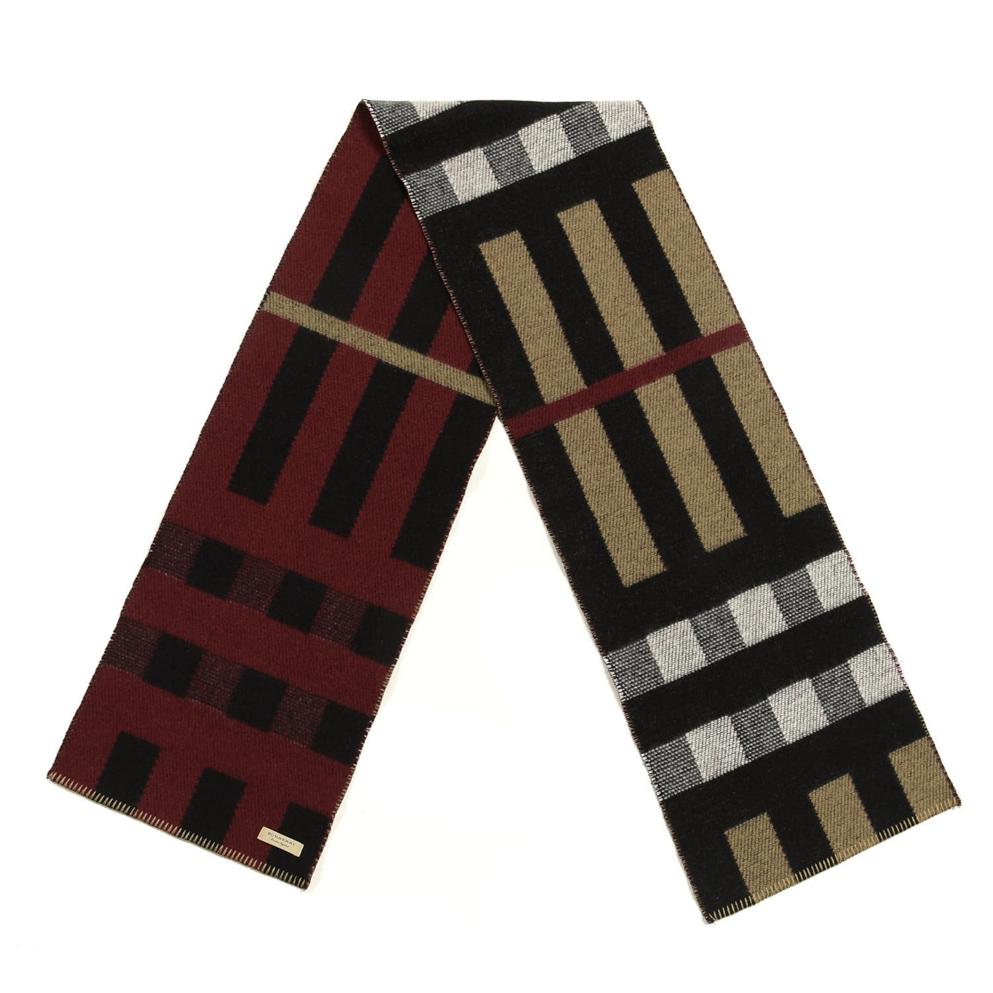 Wool Cashmere Half Mega Check Blanket Scarf House Check
