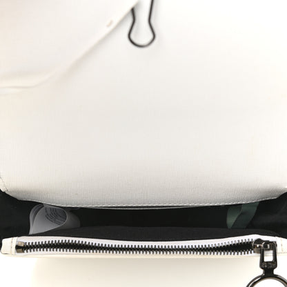 Off-White Saffiano Striped Diag Binder Flap Bag White Black 7 of 14