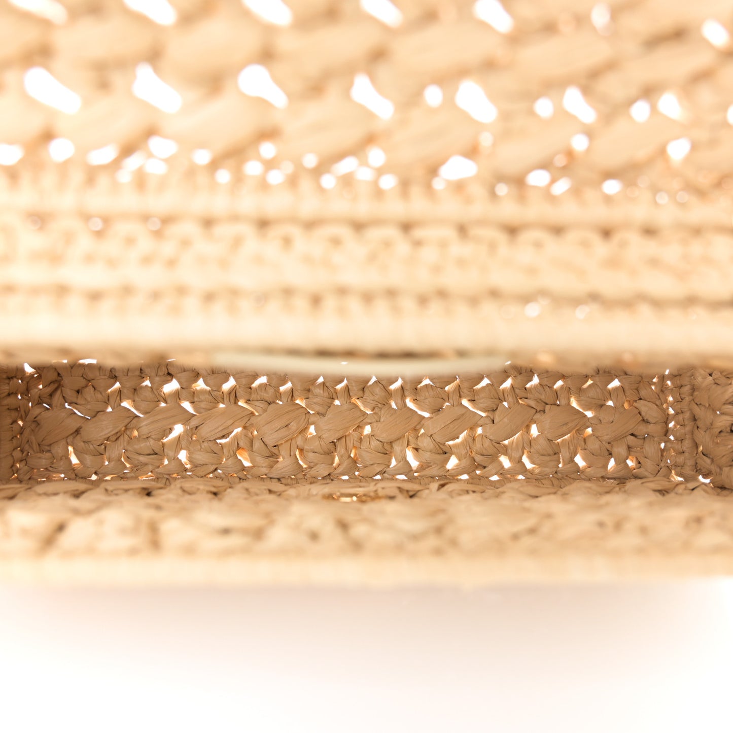 Raffia Effect Claude Chain Shoulder Bag Natural