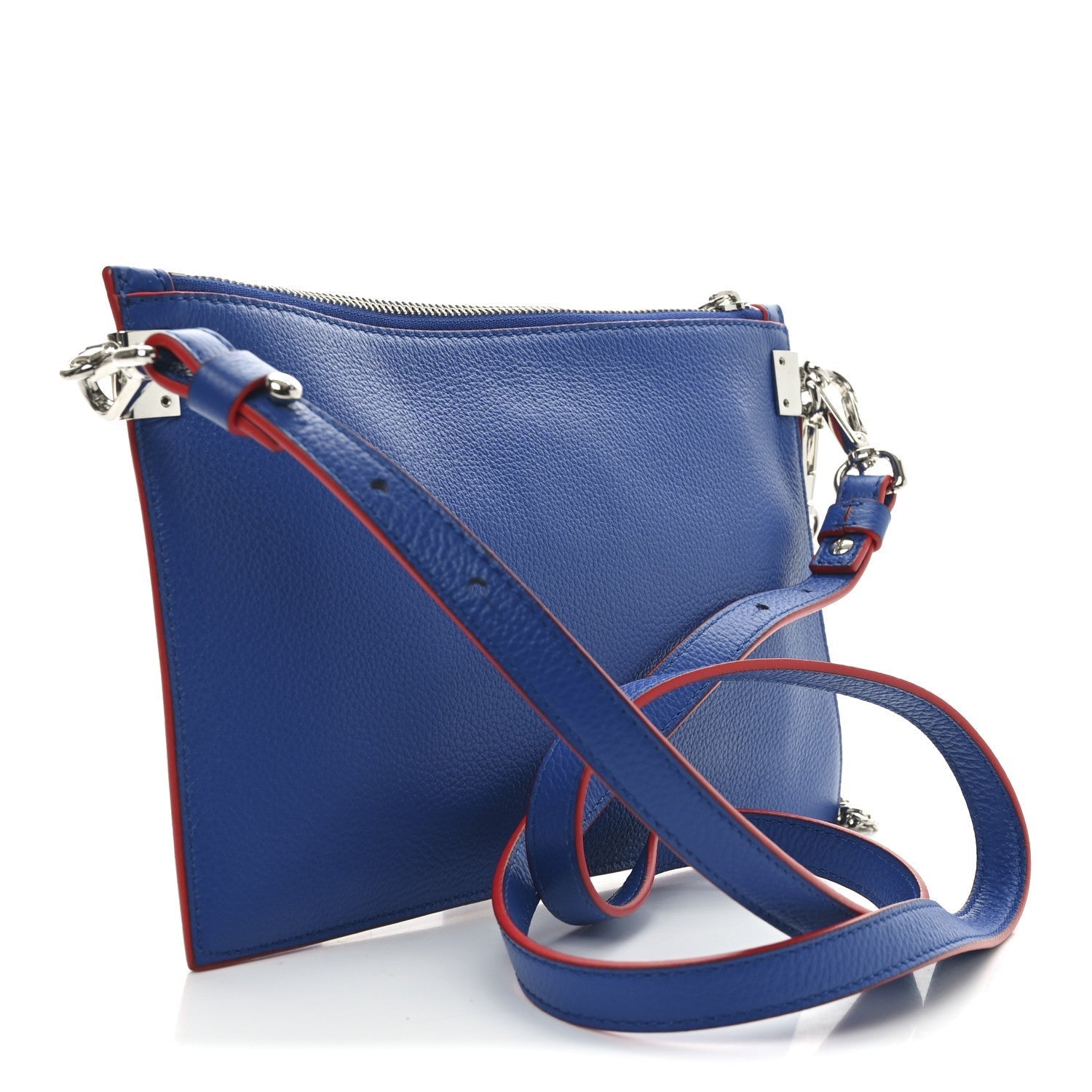 Versace Calfskin Medusa Crossbody Flat Pouch Blue 3 of 7