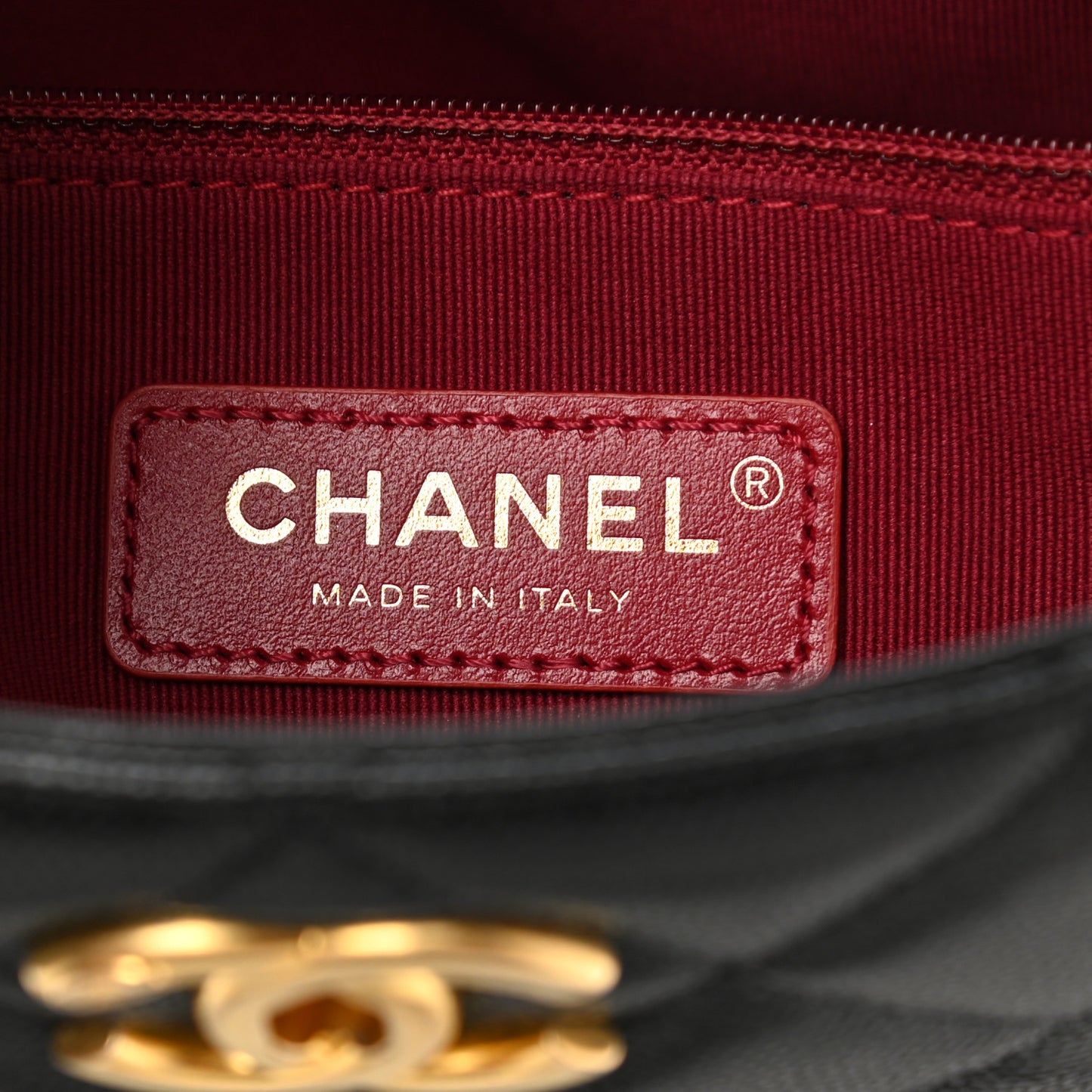 Caviar Quilted Twist Your Buttons Hobo Black