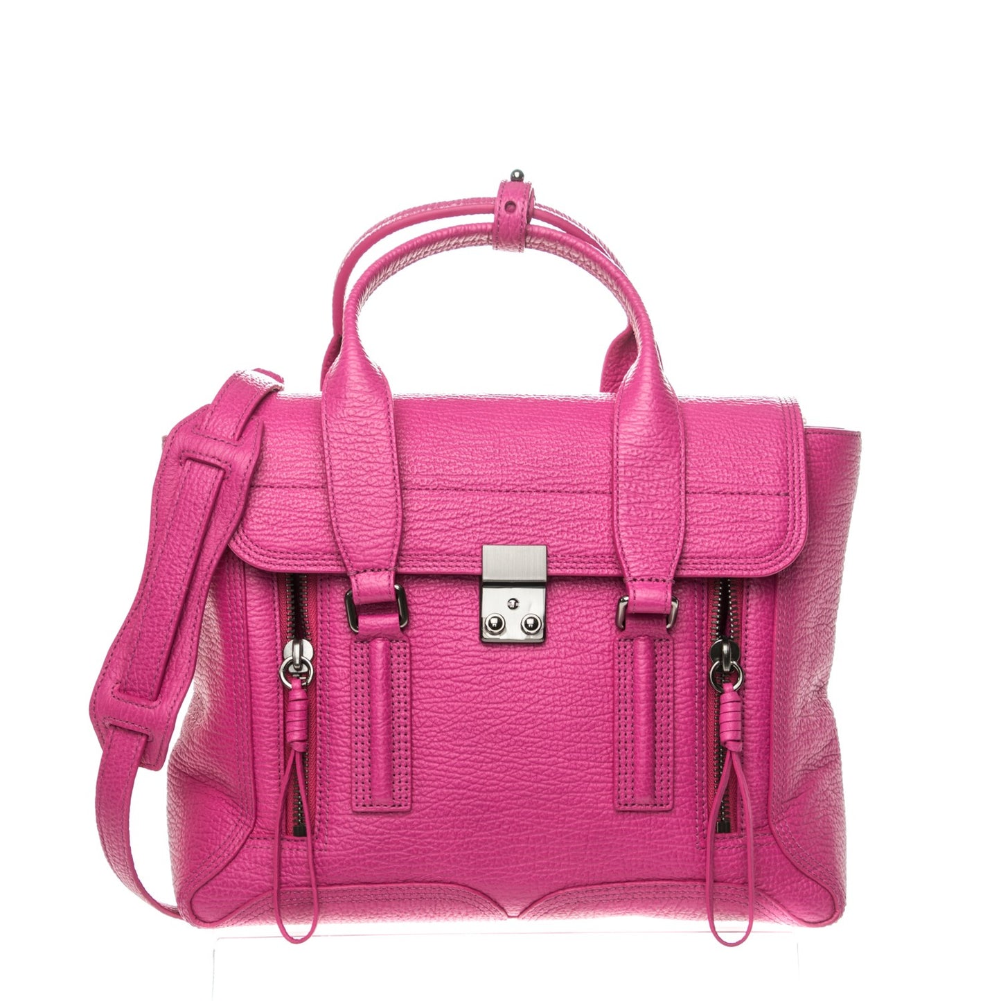 3.1 Leather Medium Pashli Satchel Bright Fuchsia