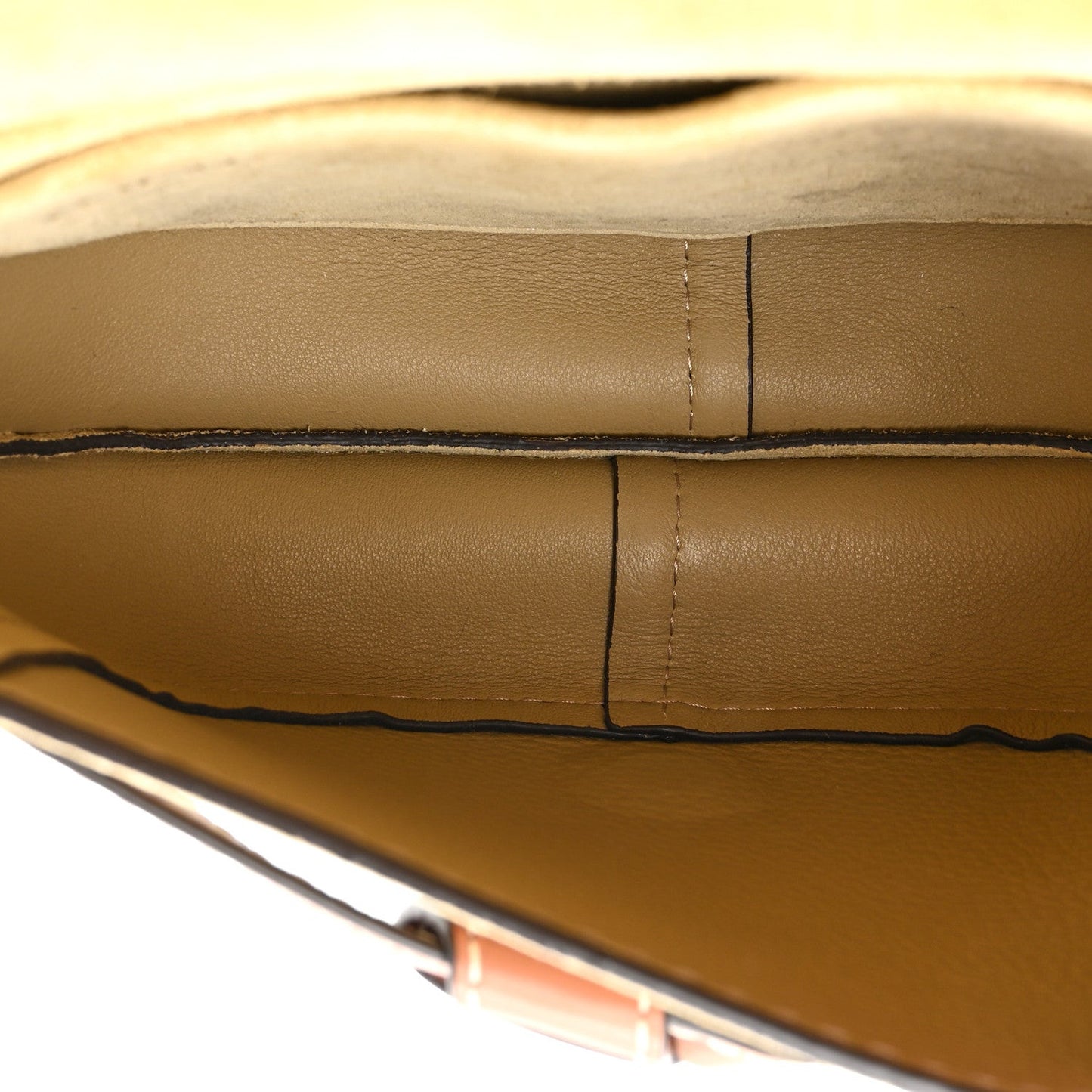 Calfskin Suede Gate Belt Bag Gold Tan