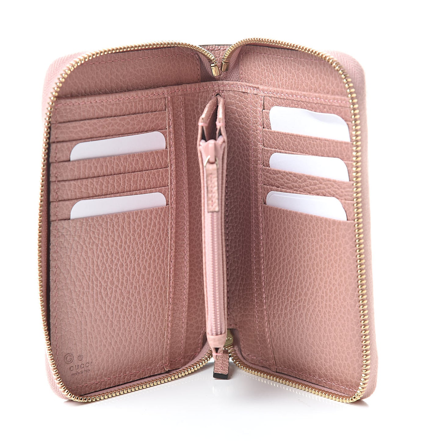 Dollar Calfskin Medium GG Zip Around Wallet Soft Pink