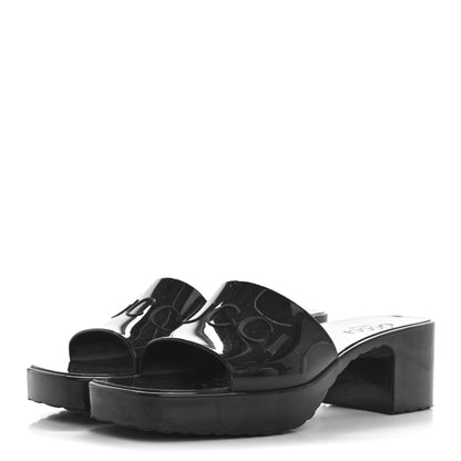 Gucci Rubber Logo Womens Platform 20/60mm Slide Sandals 35 Black 4 of 7