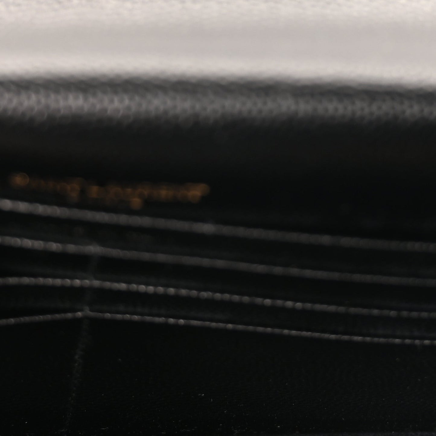 Grain De Poudre Matelasse Chevron Monogram Envelope Chain Wallet Black