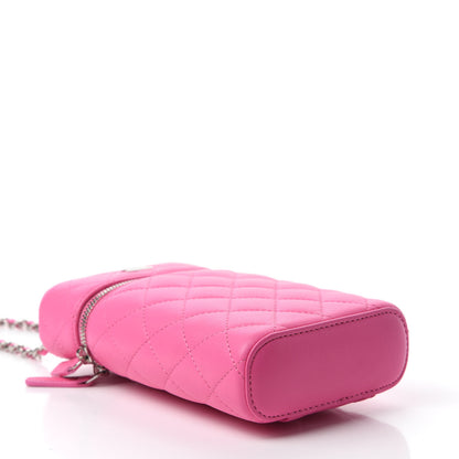 Chanel Lambskin Quilted Phone Holder With Chain Pink 4 of 10
