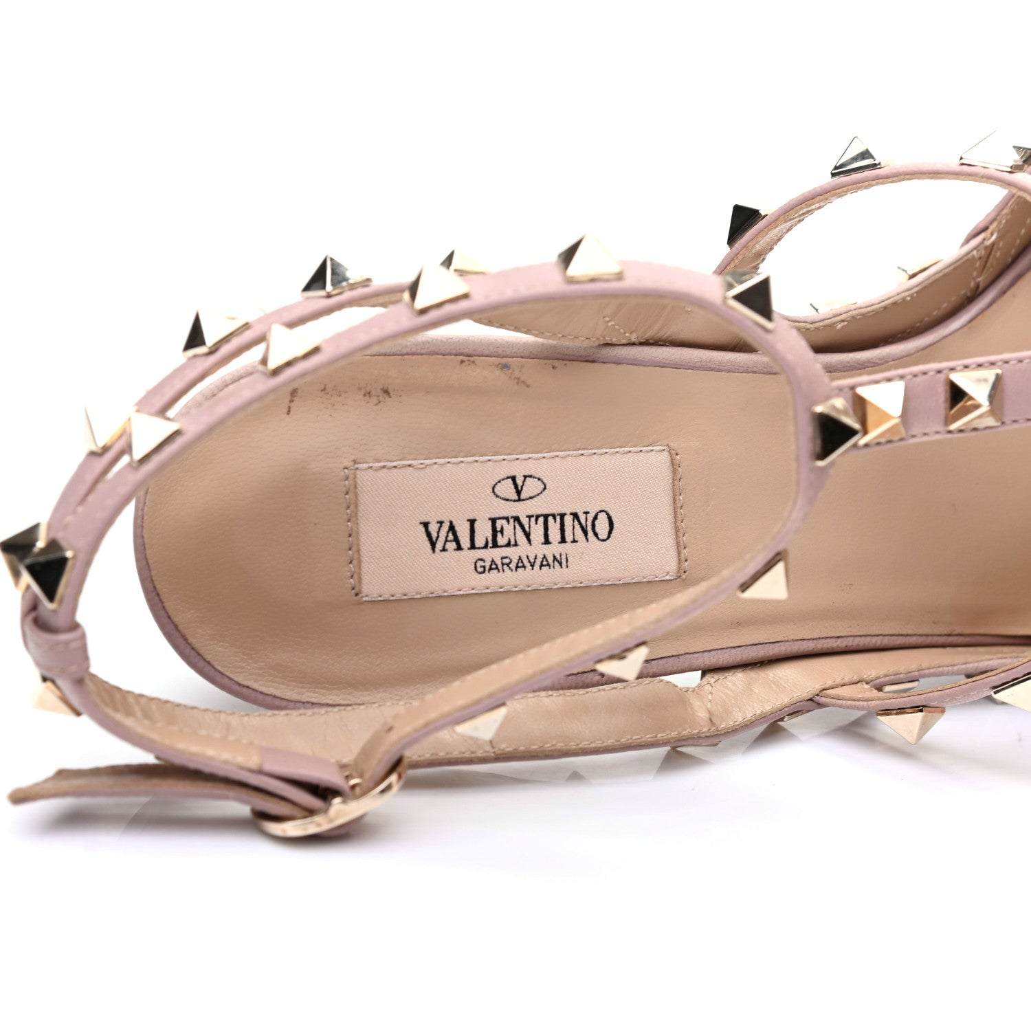 Valentino Garavani Patent Rockstud Ankle Strap Pumps 41.5 Poudre 7 of 10