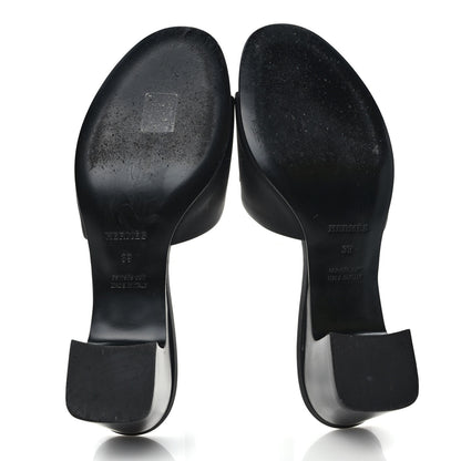 Hermes Calfskin Dreamy Sandals 39 Black 5 of 10
