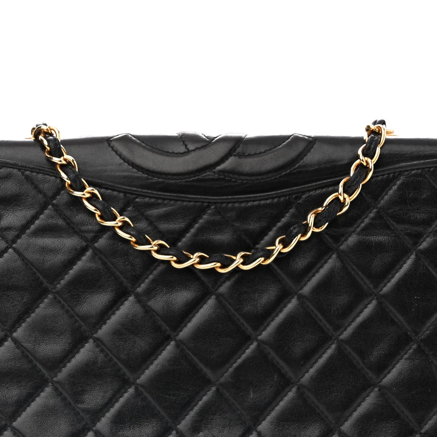 Lambskin Quilted CC Small Single Flap Black